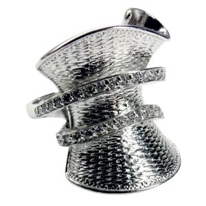 Unique Sterling silver swirl Ring sz 6